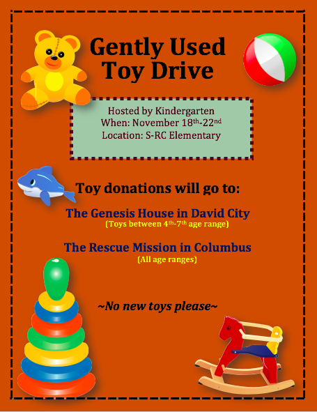 Toy Drive Novemeber 18th-22nd
